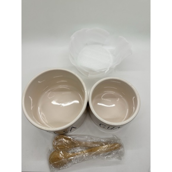 New Rae Dunn Guac and‎ Salsa Bowl Set with 2 Wooden Spoons - Picture 2 of 5